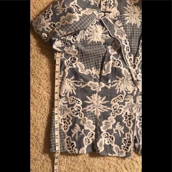 Chico’s blue lace jacket/button down - Picture 2 of 9